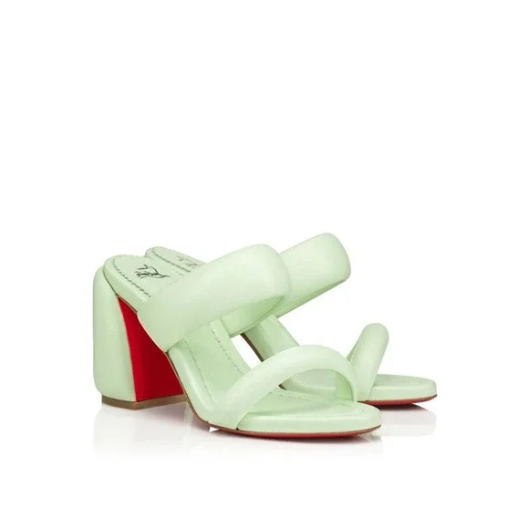 Christian Louboutin Inflama Sab 85 Block Heeled Sandals in Green Sz 39 Sz 9 - Picture 3 of 8